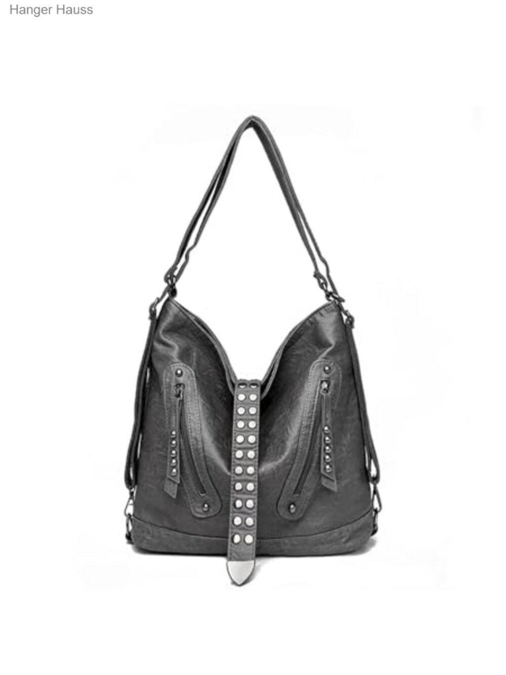 Convertible Backpack Tote 2-in-1 Faux Leather Women Handbag Laptop Shoulder Bag